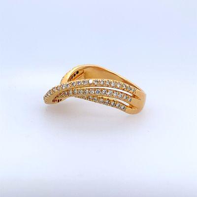 Wave Diamond Ring in 14k Gold