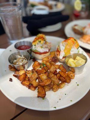 Crab and avacado Benedict