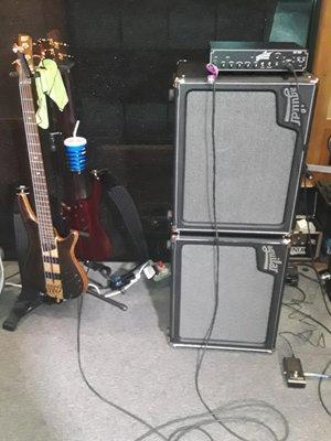 My new Aguilar AG700 & two Aguilar SL210 cabinets from the Grand Chute Guitar Center.