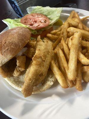 Fish sandwich and fries