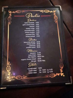 New menu