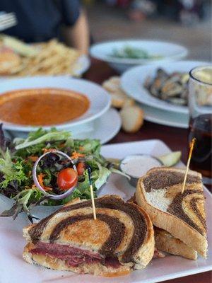 Pastrami Reuben, Homemade Tomato-Basil Bisque @lesminaddio