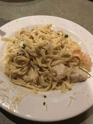 Seafood fettuccine. I had already dug into it...