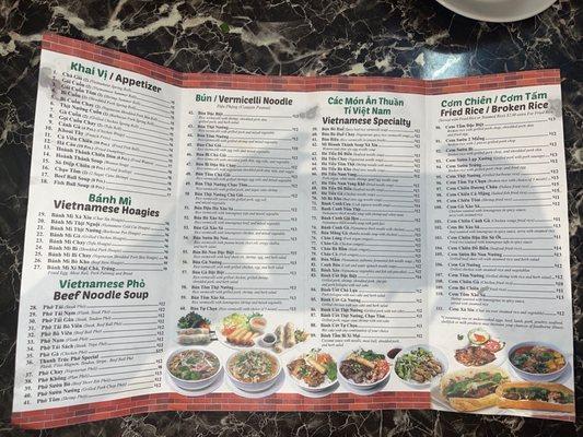 Inside menu