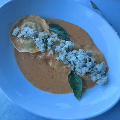 Lobster and crab ravioli