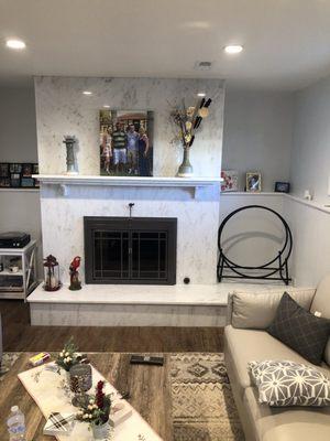 Seamless done fireplace by Optimum Granite and Marble