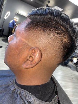 Mid Drop Fade with Combover