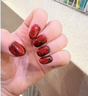 gel polish, jelly polish, velvet polish, holiday nails, red nails, great designs