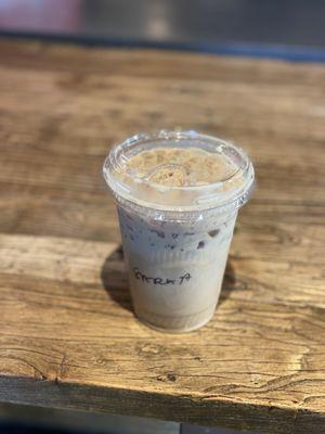 Iced Dirty Vanilla Chai with Oat Milk