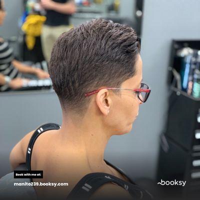 Women's cut with taper fade