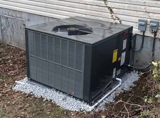 The new Amana HVAC unit installed by DEWAYNE & SAM from A1 Finchum.