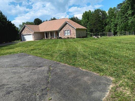 One of our Large Cleanly mowed lawns in Spotsylvania VA