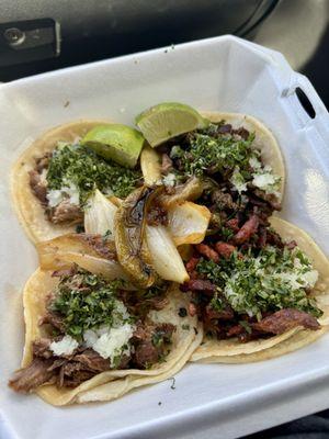 4 Street Tacos - All were tasty but carnitas/al pastor were my favorite. Steak/Barbacoa still good though. Will try more stuff!