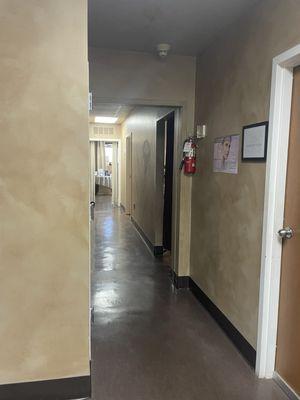 Hall leading to treatment rooms