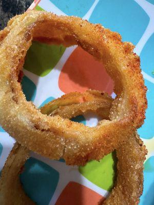 Up close on the tasty RedHot Nashville Onion Rings