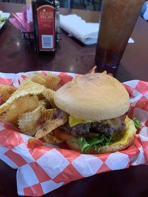 Burger on a gluten free bun