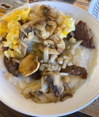 Sausage Egg & Grits Bowl Added Grilled Mushrooms & Onions