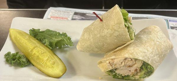 Caesar wrap with side pickle