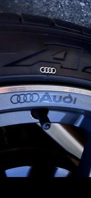 Kept my audi logo on tire closely centered as I requested with tire rim. Thank you Ishmael, my tire tech!