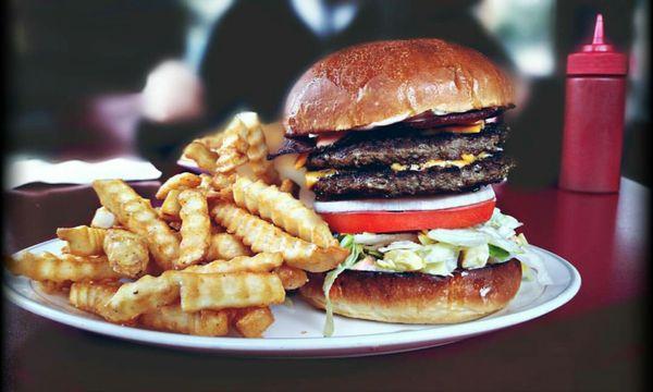 Deano's double bacon cheeseburger! Best damn burger in Grantspass!