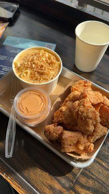 Popcorn Chicken with a side of Mac & Cheese !