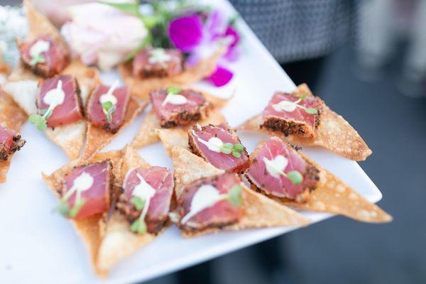 Tuna ahi poke during cocktail hour