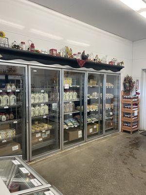 Stocked with local products as well as the freshest milk at our on-farm store.