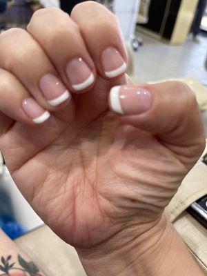 Asked for Gel French manicure. They are rushed and not detailed. OV prices for sure. Would not go back or recommend!