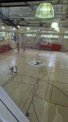 The basketball court area is huge!