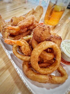 Fish and Chips with 6 Shrimp and 2 Sides (Catfish)