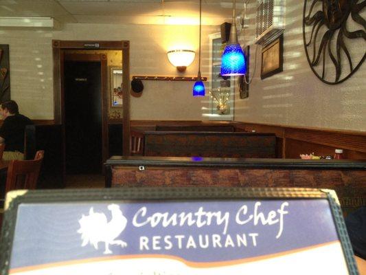 The "country" may refer to the cooking style rather than the decor, but it is clean and the food is good.