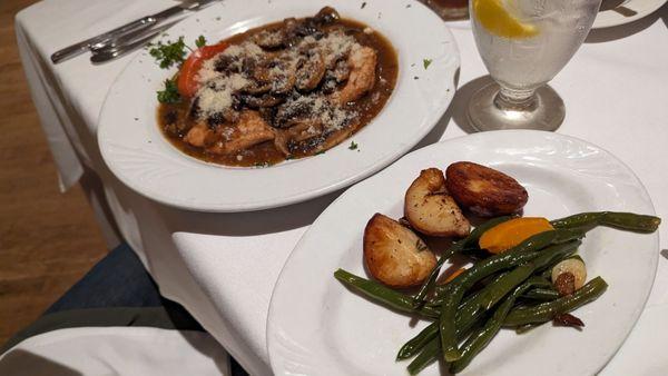 Chicken with mushroom, wine sauce