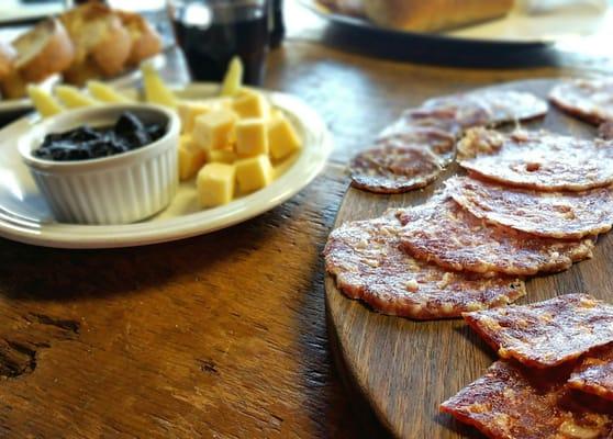 The meat and cheese plate with bread and fig tapenade. Fantastic!