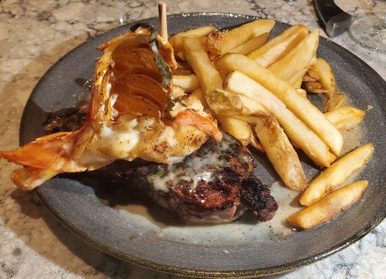 Lobster topped NY Strip@ Firebirds!