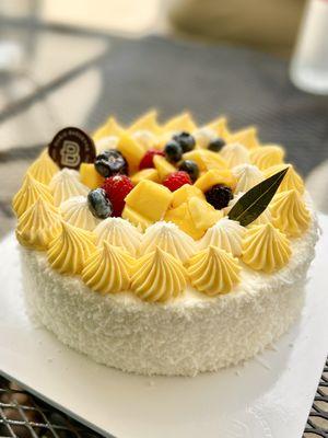 Tropical mango coconut cake