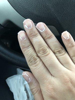 He chopped my natural nails down to nothing!