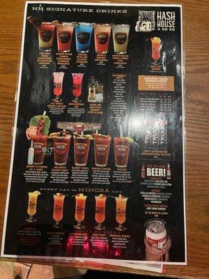 Drink menu