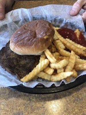 Ribeye Sandwich with Fries