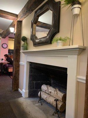 Fireplace in the Dining Area