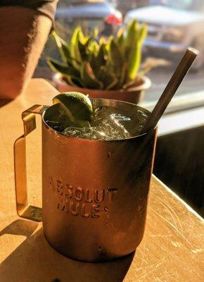 Moscow mule (with paper straw!)