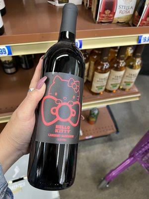 9.99 hello kitty wine for my pasta dinner