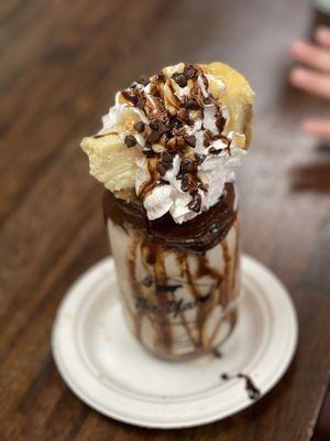 Salted caramel cheesecake milkshake