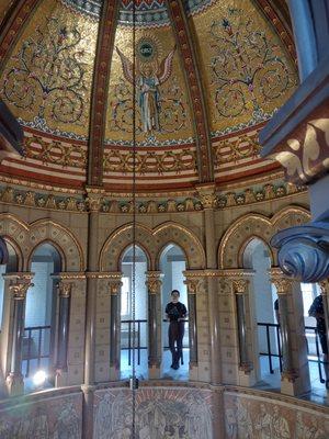 On the second floor of the memorial looking across the domed area.