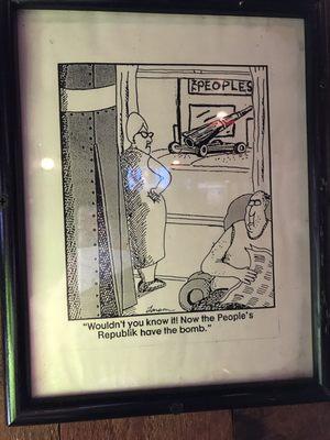 Gary Larson comic on the wall, tailored to fit...