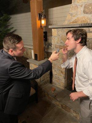 Olde Mill Inn for a Wedding Reception - Manager Nick kept our cigars lit and our drink glasses full