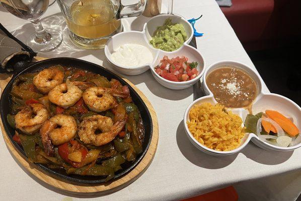 Shrimp fajitas