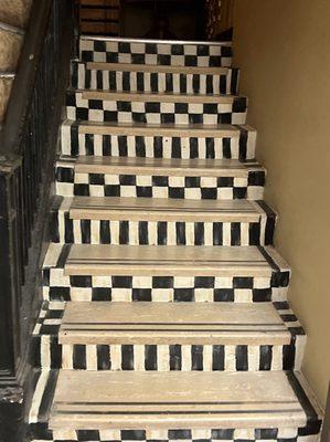 The Interior with the Cool Painted Stairway  @ Timeless Furnishings in Bakersfield CA.