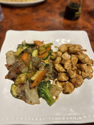 Hibachi chicken double veggies and no rice