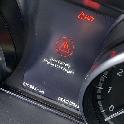 The low battery error (that salesman claimed was "just the KeyFob" battery on the test drive