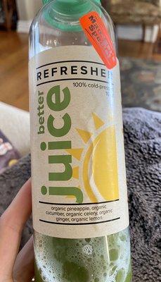 Refreshing organic juice